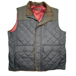 Vince Camuto Vest Mens XLarge Blue Red Gray Puffer Tweed Casual Outdoors Classic